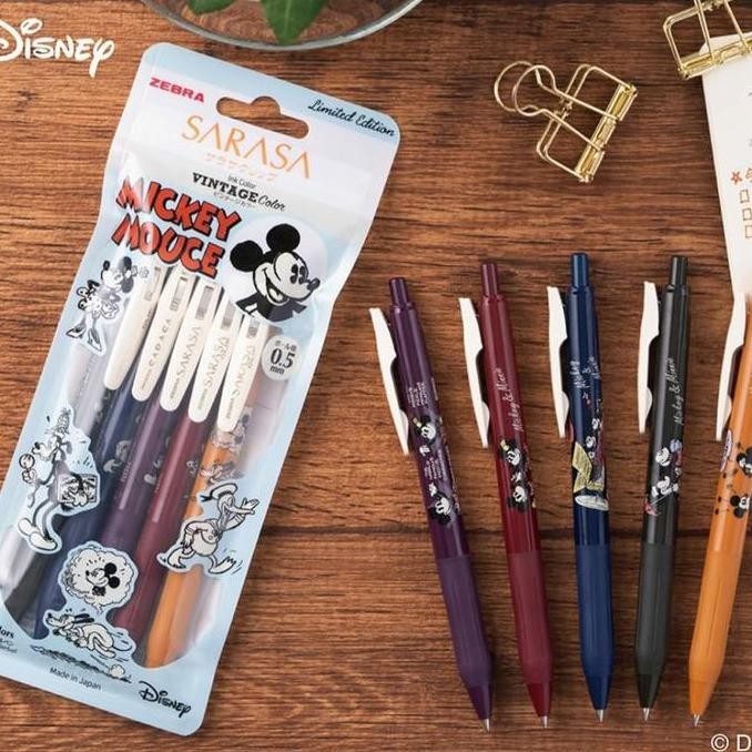 

TERBARU - Sarasa Vintage Mickey Mouse Limited Edition Gel Pen Set of 5