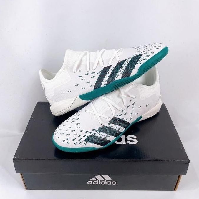 NEW Sepatu Futsal Adidas Predator Freak .3 Low White Green ORI BNIB