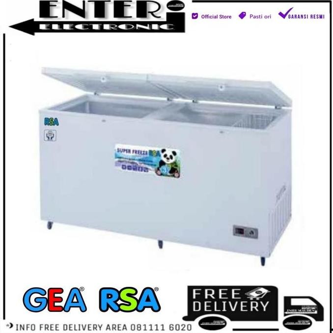 BEBAS ONGKIR - RSA CF600 - CHEST FREEZER RSA 600 LITER FREEZER BOX PEMBEKU RSA CF 600