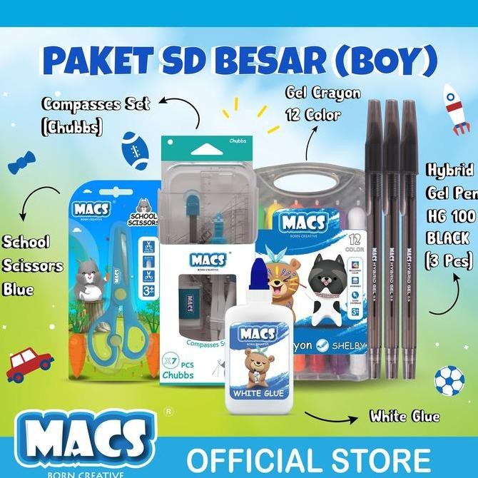 

NEW MACS Paket SD Besar / Crayon / Pensil / Paket Sekolah