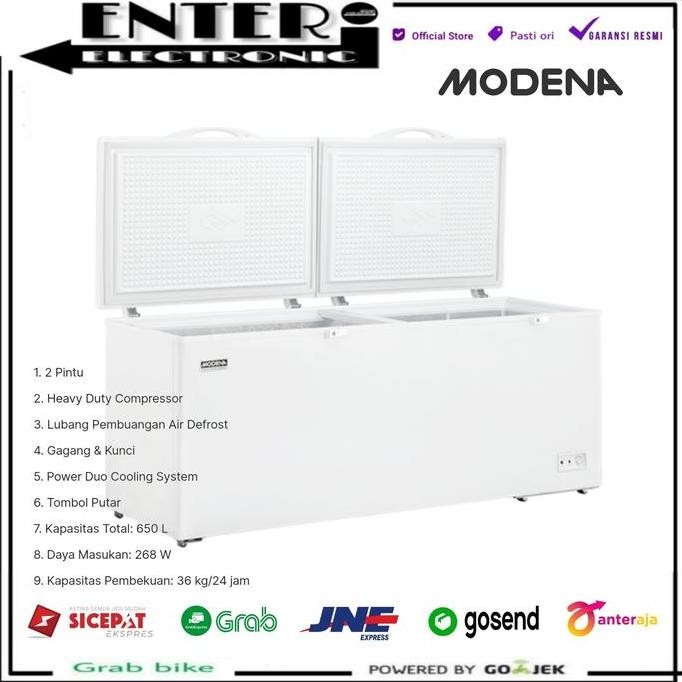 TERLARIS - MODENA MD65W - CHEST FREEZER BOX 2 PINTU 650 L MODENA MD65 MD 65W 65 W