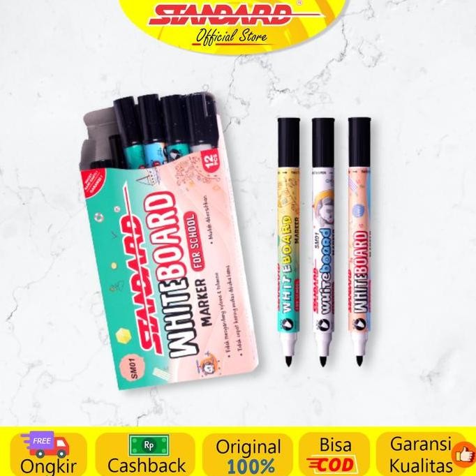 

Standard - Marker SM01 - Whiteboard Marker For School ( Spidol yang bisa dihapus )