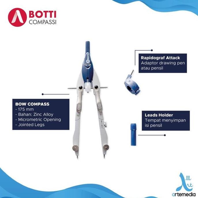 

TERLARIS - Botti Design Compass Luxury 2009 Series Set Jangka Teknik Micrometric untuk Gambar Arsitek