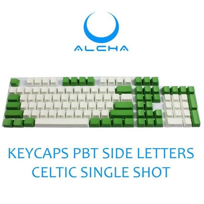 TERBARU - ALCHA KEYCAPS PBT CELTIC SINGLE SHOT SIDE LETTERS OEM PROFILE 104