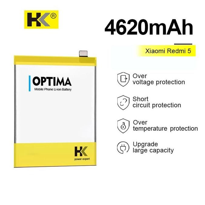 TERLARIS - HK Optima Baterai For Xiaomi Redmi 5 / BN35 4620 mAh 3.85V Double IC
