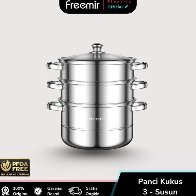 Panci Kukus Stainless Steel 3 Susun Dandang Steamer Kukusan