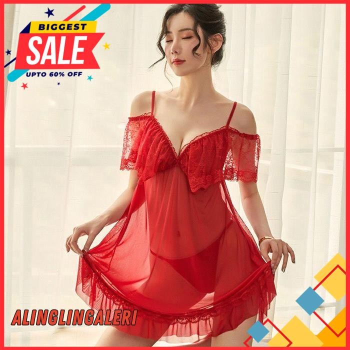 LINGERIE SEXY SABRINA STYLE TRANSPARAN JUMBO BAJU TIDUR WANITA SEKSI DIJAMIN GRATIS ONGKIR