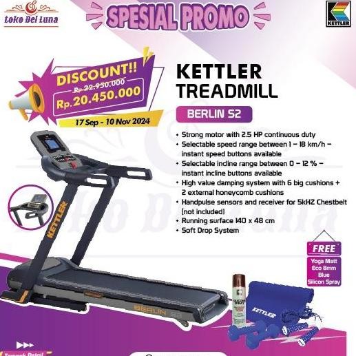 Treadmill elektrik KETTLER BERLIN S2 ORIGINAL & GARANSI RESMI