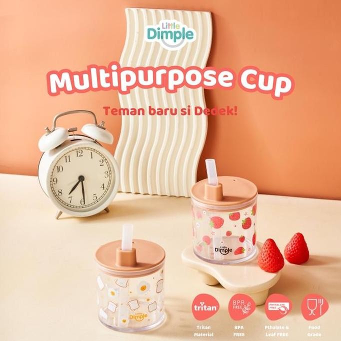 Little Dimple Multipurpose Milk Cup - Straw Cup - Training Cup - Gelas Minum Anak