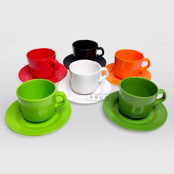 Cangkir Set Melamin - Cangkir Kopi Set - Cangkir Kopi - Tatakan Cangkir Set - Set Cangkir Kopi Allsh