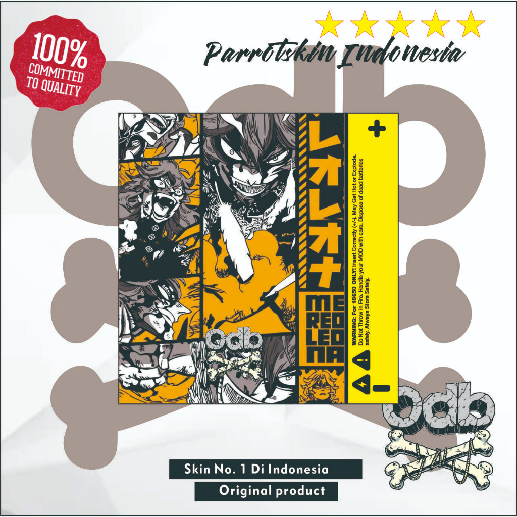 

[COD] Garskin Stiker Warp Baterai Stiker Wrap Odb Anime Mukay 18650 21700 Per Merlona Japan Label Custom Presisi Terlaris