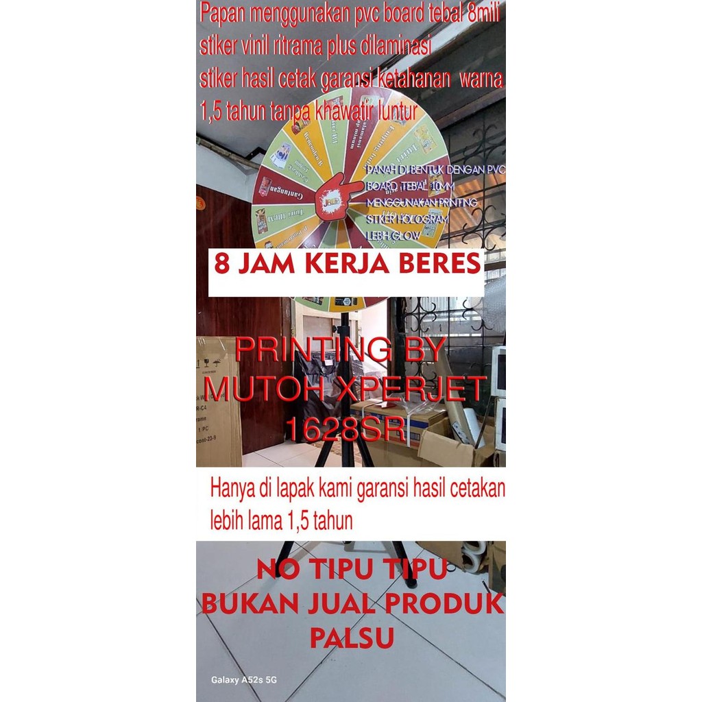 

Promo Roda undian / roda keberuntungan / wheel of fortune CUSTOM Printing COD