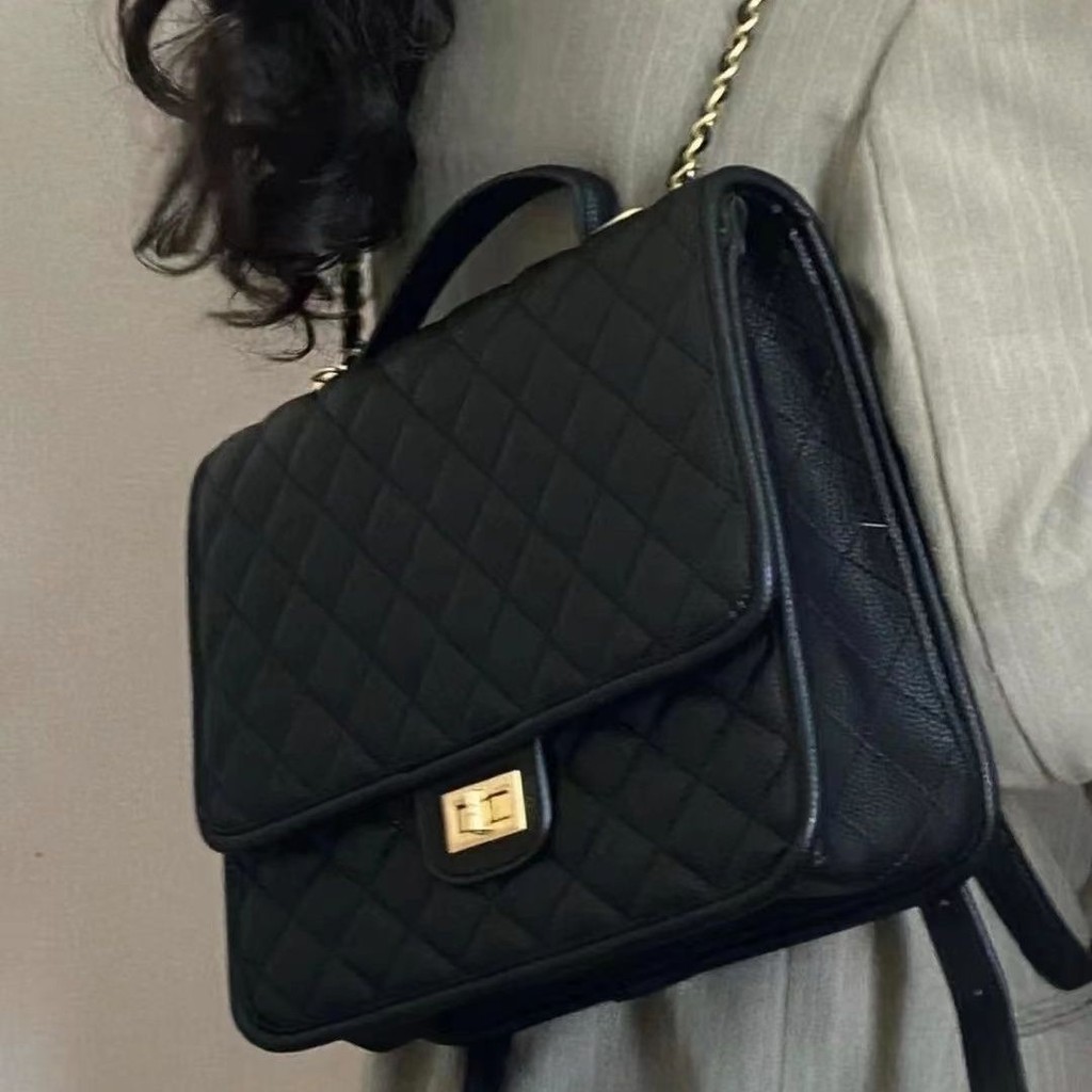 [Amy]Tas kurir komuter kecil, ransel rantai berlian portabel, ransel pelajar berkapasitas besar