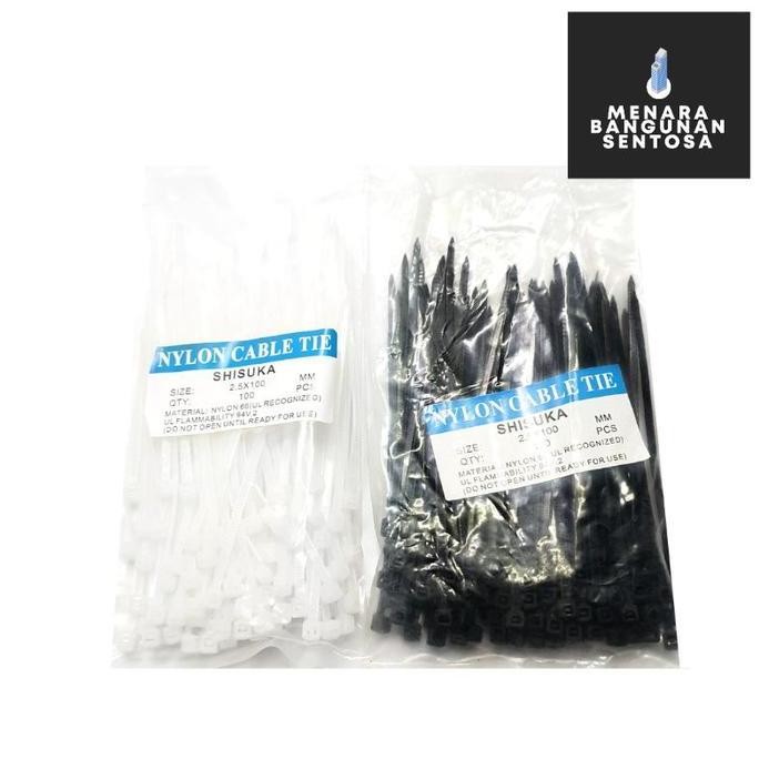 

Ready stock] Kabel Ties 2.5 x 100 mm (10 cm) / Kabel Tis Tali Sabuk Pengikat (Isi 100) Hitam Putih