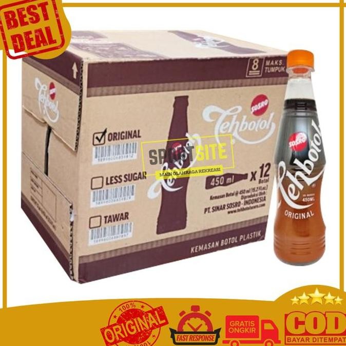 

Teh Botol Sosro Plastik Pet 450 ml TehBotol 450ml Dus Box Karton isi 12pcs Minuman Original