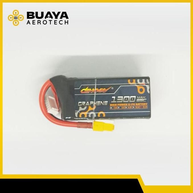 Dinogy Baterai Lipo 6S Graphene 1300mAh 65C XT60 Battery Drone Batre