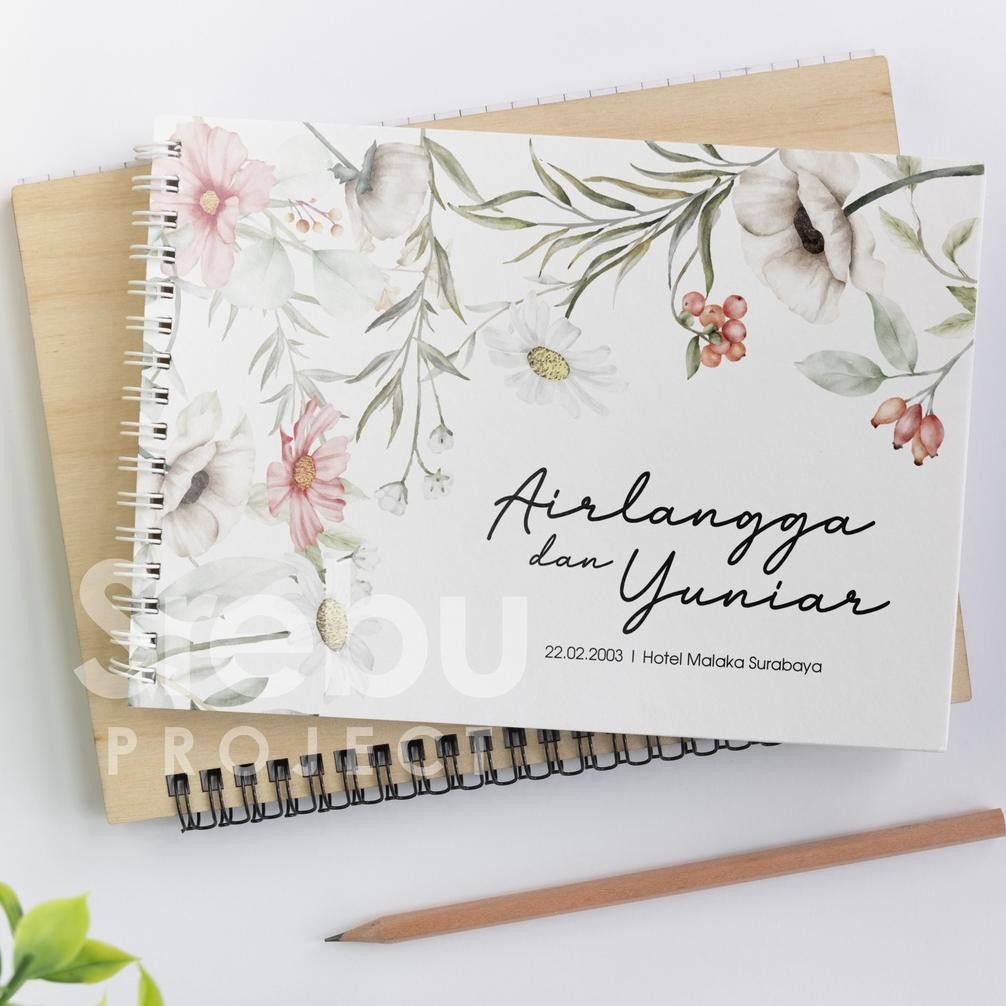 

Berkualitas (Sr024) Buku Tamu Pernikahan Hardcover Dan Softcover Murah / Guest Book Isi 310 Tamu Diskon