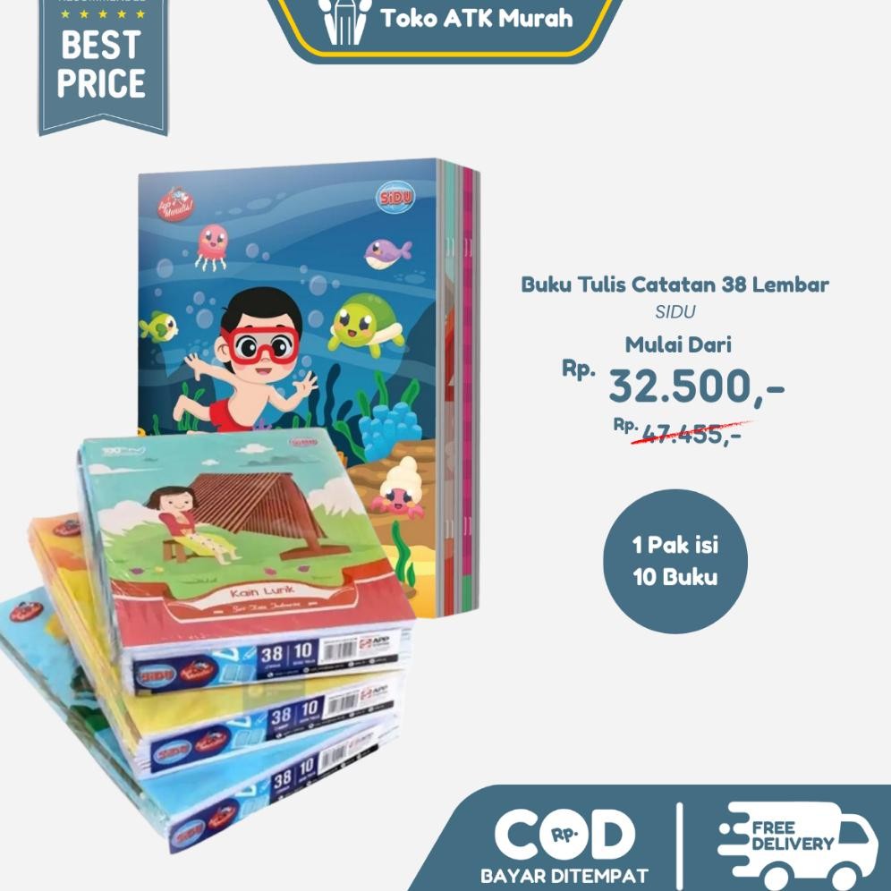 

Promo Buku Tulis Sidu Sinar Dunia 38 Lembar 1 Pak Isi 10 - Buku Sekolah Skola Diskon