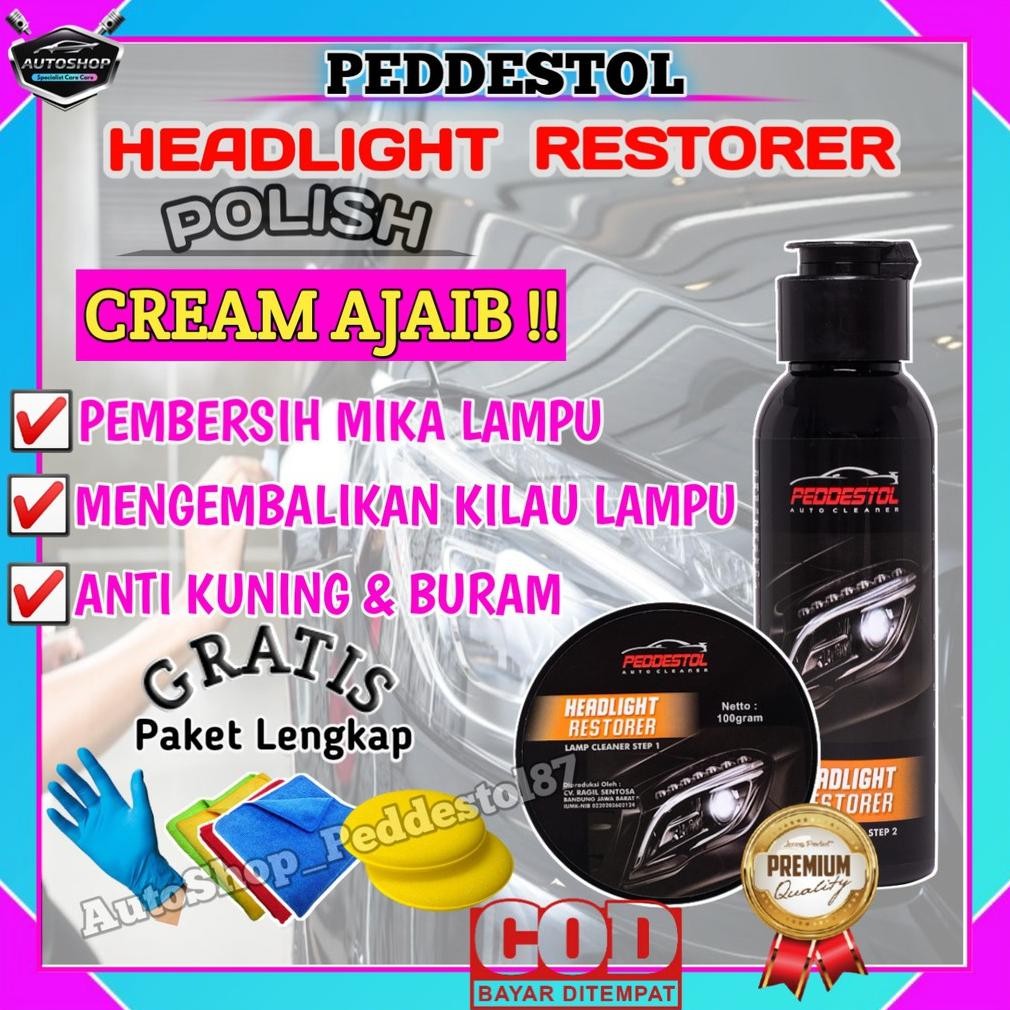 TERMURAH Headlight Restorer Lamp Pembersih Kaca Lampu Mobil Kuning Pengkilap Headlamp Polish Mika La