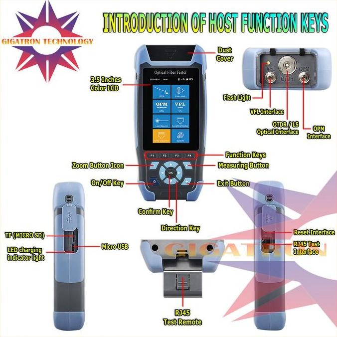 Smart Mini Otdr Aua900D Vfl Opm Fiber Optic Fiber Tester Comptyco New Stok