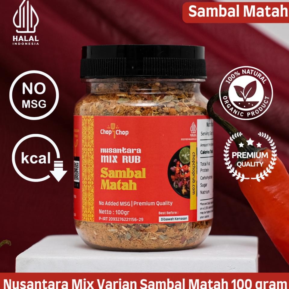 

Chop Chop Nusantara Mix Rub Sambal Matah Bumbu Marinasi Rendah Kal Serbaguna
