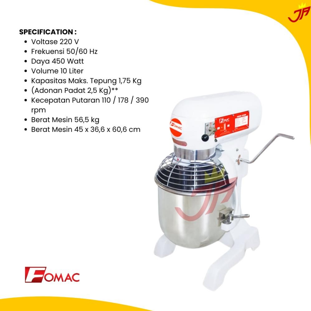 FOMAC Planetary Mixer / Dough Mixer DMX-B10A / DMX B10A