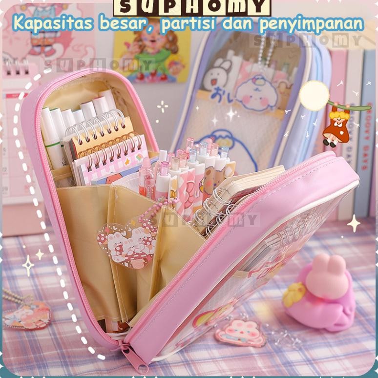 

Byp-27 Tas Penatempat Pencil Tas Pensil Kotak Pensil Aesthetic Tempat Alat Tulis Bahan Pvc Berkapasitas Besar Dengan Stiker Gratis Byp-27