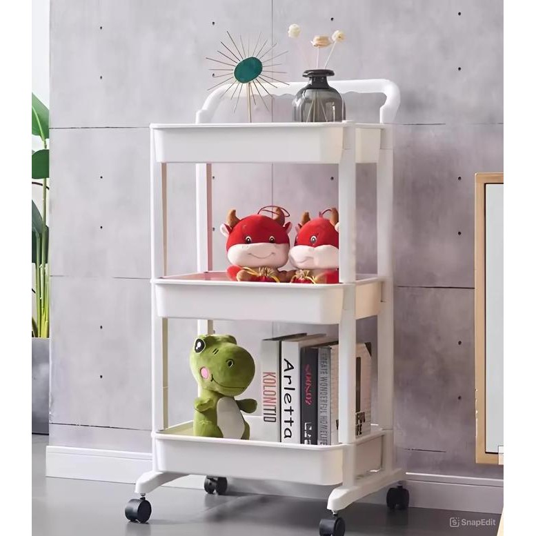 New Product - Rak Troli Roda 3 Susun Rak Kamar Tidur Rak Dorong Trolley Baju Bayi Kalyne Store