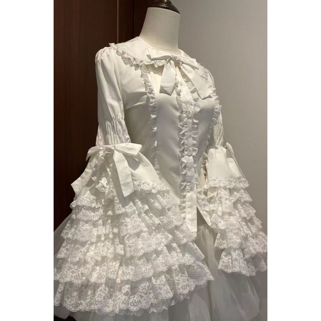 Inner Layer Princess Sleeve Shirt Doll Collar Long Sleeve Top Lace Lolita Bell Sleeve