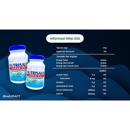 

JH8 Nutrisalin Garam Sehat untuk Diet dan Hipertensi/Darah Tinggi 400 gram