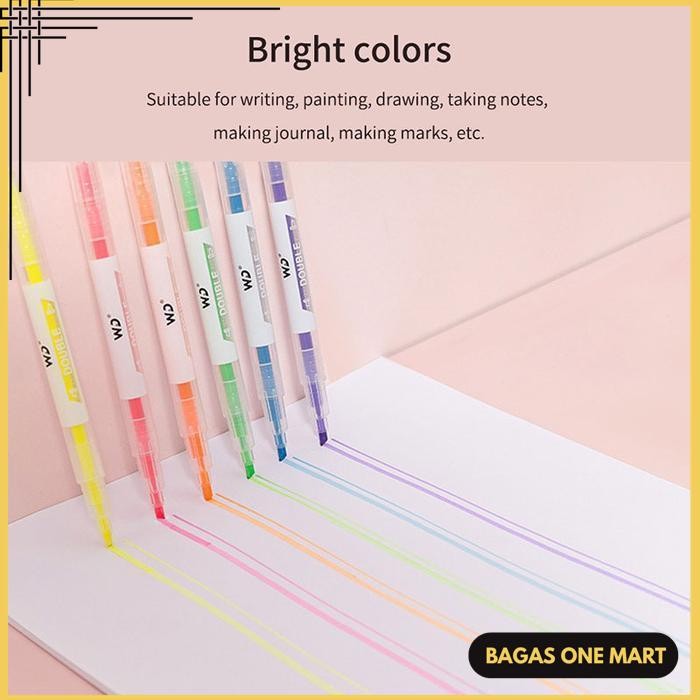 

ALAT TULIS SPIDOL STABILO PANJANG HIGHLIGHTER MARKER WARNA PASTEL PERMANEN DUA SISI BOLAK BALIK ISI 6 IN 1 SET WARNA DOUBLE SIDE TIP FINE 1MM CHISEL 3MM CY PRODUK PILIHAN
