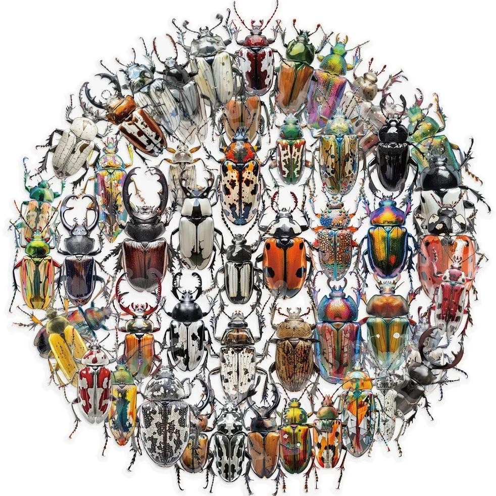 

50Pcs Cute Cartoon Insect Beetle Stickers Pet For Toy Diy Luggage Laptop Guitar Skateboard Phone Case Bike Car Sticker
