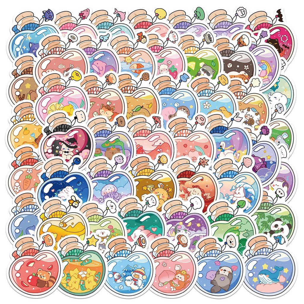 

50Pcs Bottle Elf Stickers Exquisite And Cute Account Materials Phone Cases Laptop Suitcases Water Cups Waterproof Stickers