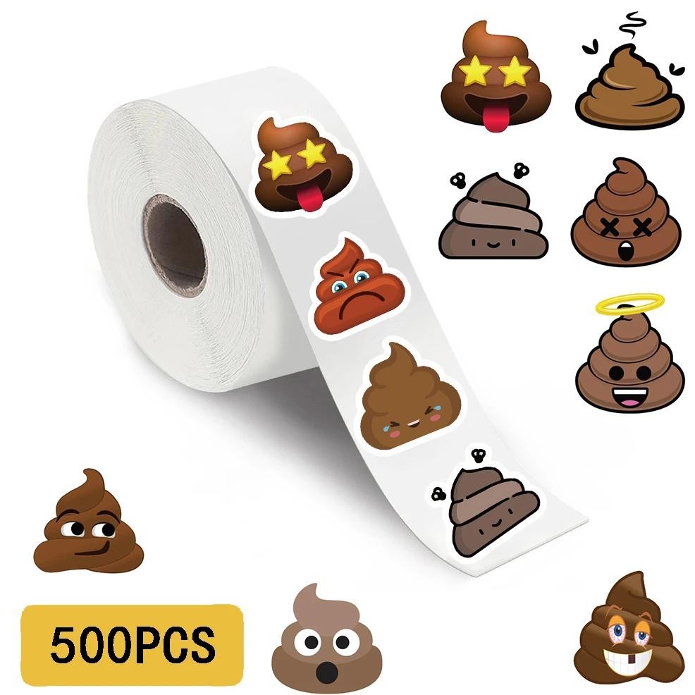 

500Pcs Cute Fun Poop Roll Stickers Phone Aesthetics Graffiti Wall Laptop Luggage Diy Graffiti Graffiti Waterproof Wall Sticker