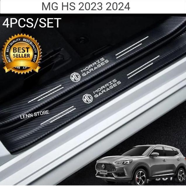 4Pcs Stiker Sill Plate Pelindung Pintu Mobil Mg Hs 2023 2024 Terbaru