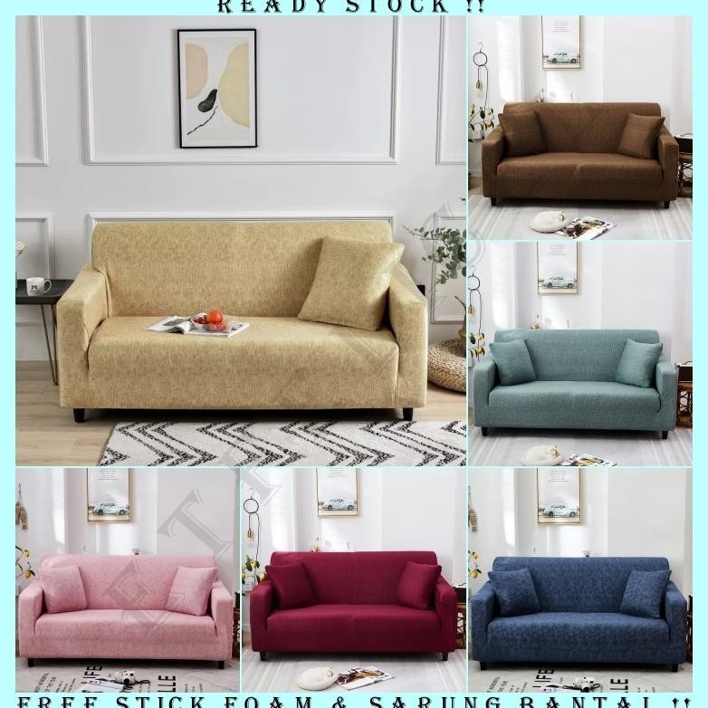 New Motif  ETFELICEL Elastic Sofa Cover Grid / Sarung Sofa Kain Penutup Sofa Elastis Stretch Bermoti