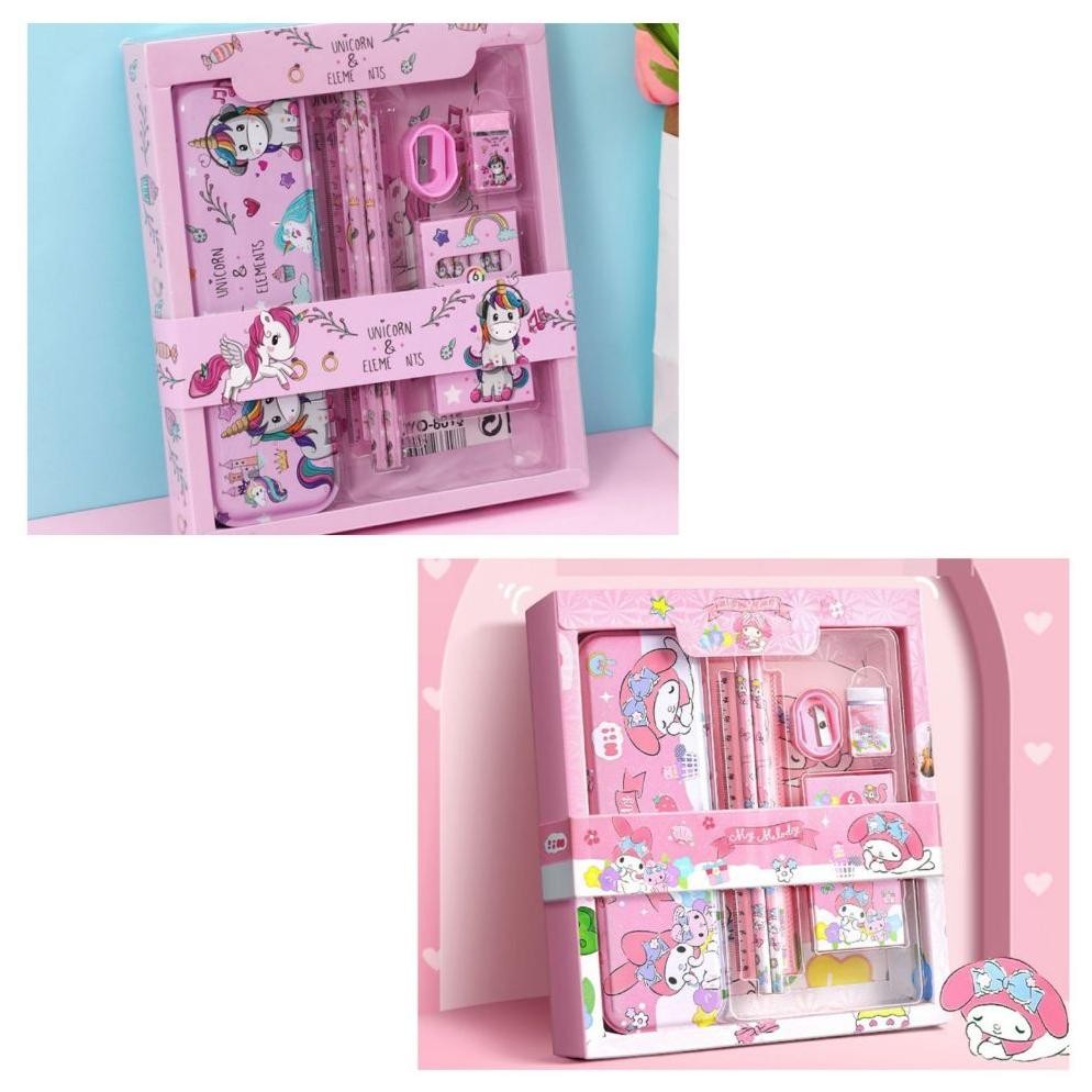 

Super Seller Study Set Stationery Pensil Set Paket Alat Tulis Sekolah Krkter Spiderman/ Frozen/Unicorn 8015 Super Seller