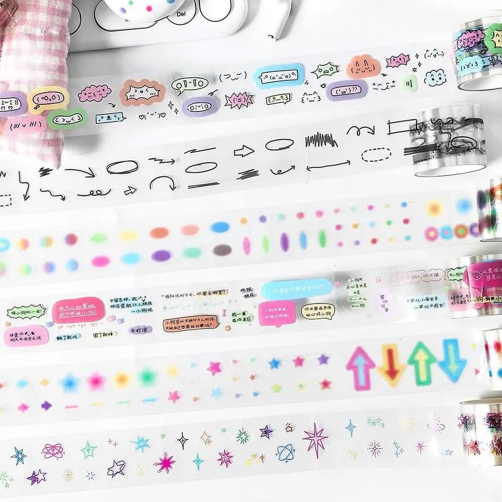 

Mr. Paper, 6 Styles, 200Cm/Roll, Cute Cartoon Pet Stickers Diy Collage Scrapbook, Water Cup,Bluetooth Earphones Decorative Tape