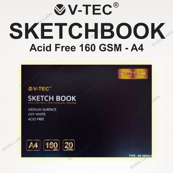 

Sale V-Tec Sketchbook A4 Acid Free 160Gsm