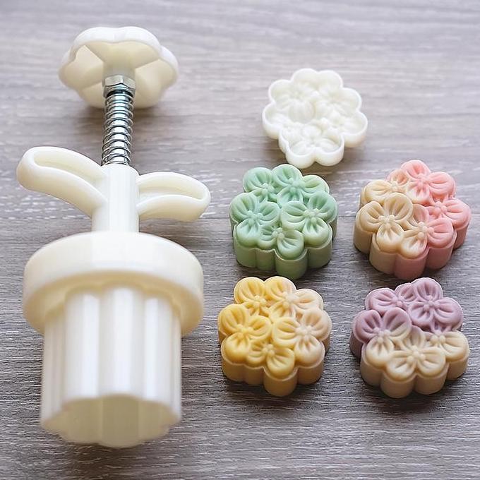 CETAKAN KUE BULAN (50GR & 25GR) MOONCAKE PRESS (1PC) IMLEK NASTAR MOLD PREMIUM-CHRYSANT