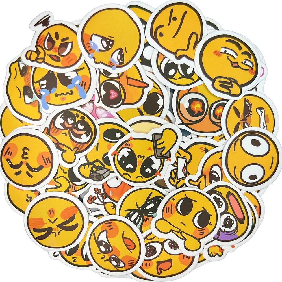 

10/30/50Pcs Funny Face Cute Waterproof Graffiti Sticker Aesthetic Decorative Luggage Laptop Phone Guitar Scrapbook Kids Sticker