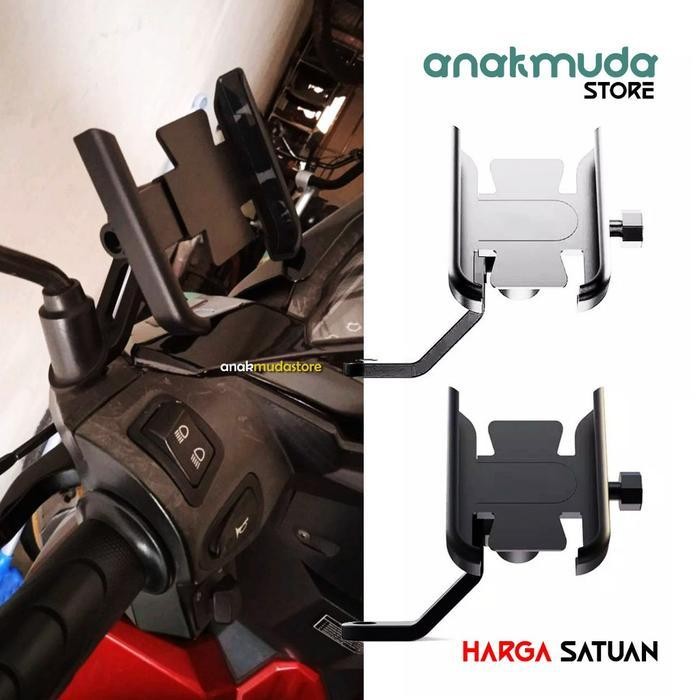Pe Phone Holder Hp Motor Dudukan Handphone Spion Motor Sepeda Stand Honda Yamaha Bracket Grab Gojek 
