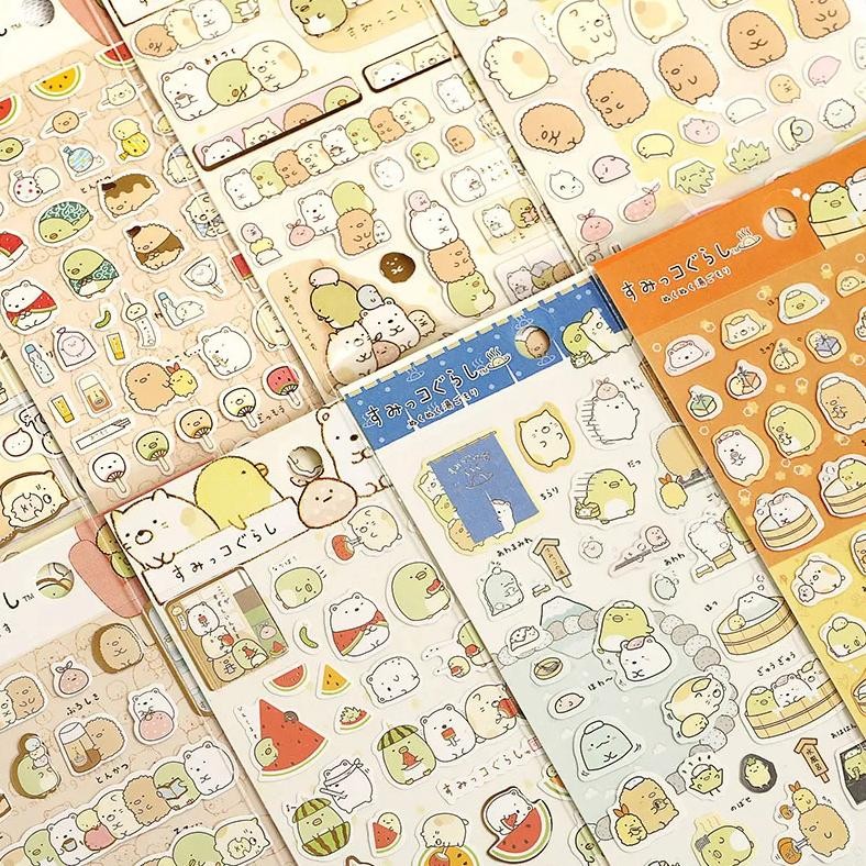 

8 Sheets/Lot Kawaii Japanese Anime Sumikko Gurashi Gold Foil Paper Stickers Scrapbooking Diy Cute Diary Stationery Sticker Deco