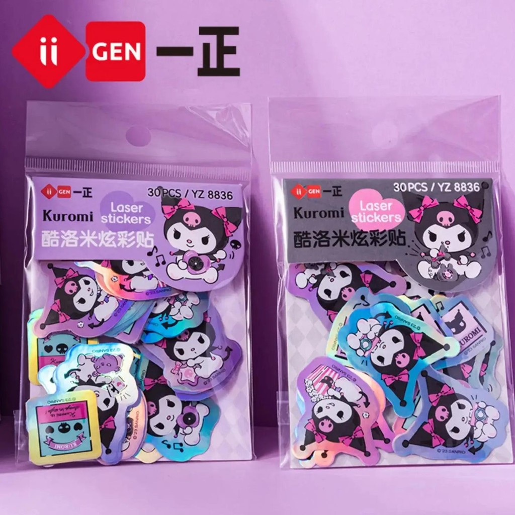 

Iigen Sanrio Stickers Kuromi Pochacco Handbook Stickers Handmade Diy Material Stickers Cartoon Cute Stationery 2Pcs