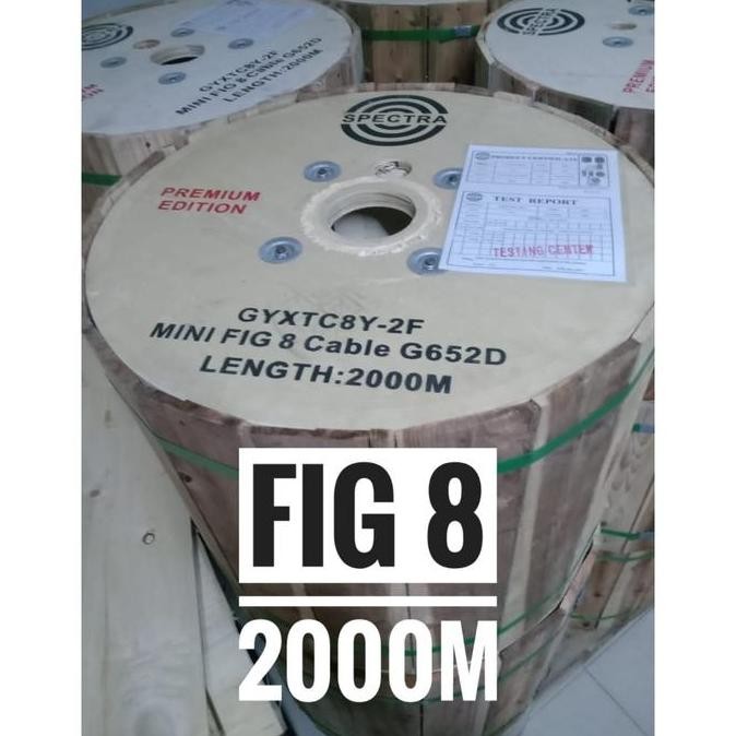 Kabel FO Bulat Fig 8 Fig8 2000M 2 Core 4 Core 6 Core 8 Core 12 Core Spectra