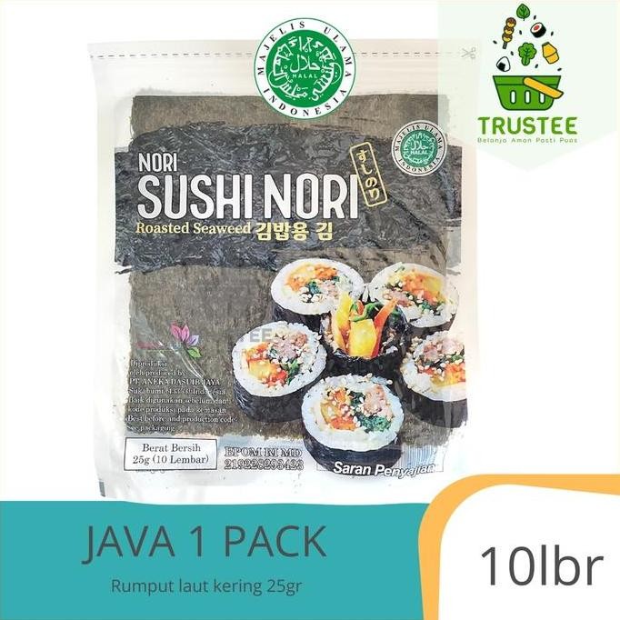 

JH8 JAVA Yaki Sushi Nori - Roasted Seaweed - Rumput Laut Panggang kemasan 10 lbr