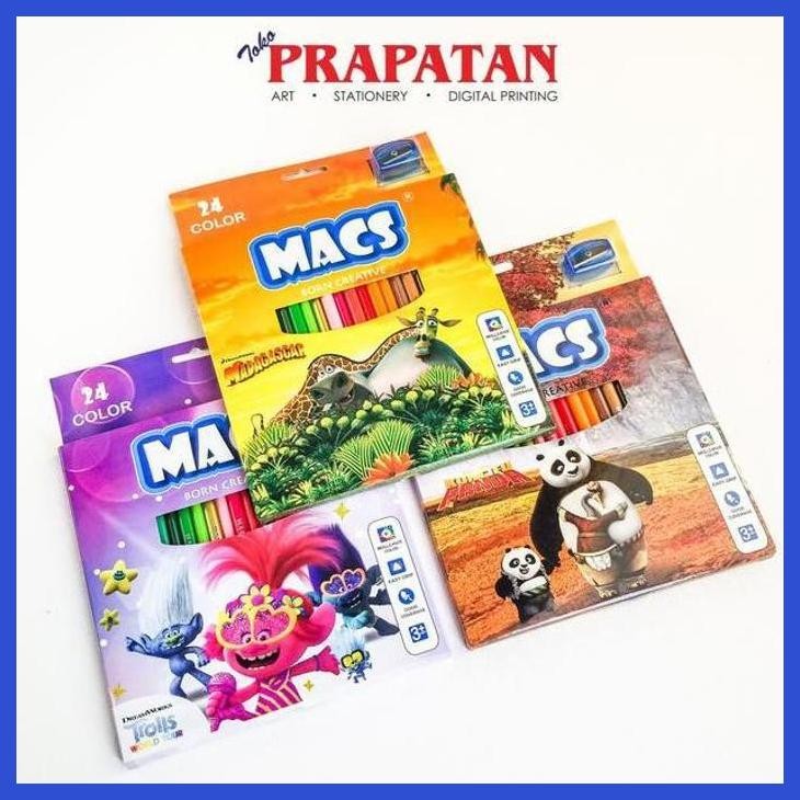 

( SEKOLAH / LUKIS ) READY PENSIL WARNA MACS 24 WARNA / MACS COLOR PENCIL (SENI / MENGGAMBAR / ART / KERAJINAN ) SIAP KIRIM