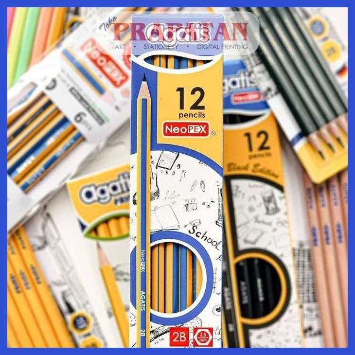

( SEKOLAH / LUKIS ) SALE PENSIL TULIS AGATIS 2B SET | 1 BOX ISI 5-12PCS | WRITING PENCIL (SENI / MENGGAMBAR / ART / KERAJINAN ) PACKING AMAN