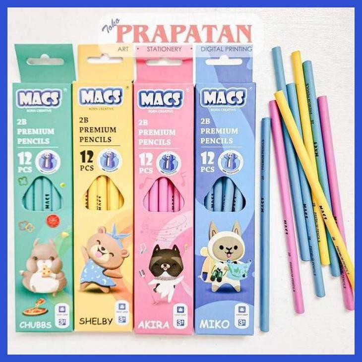 

( SEKOLAH / LUKIS ) SALE MACS 2B PREMIUM PENCILS 12PCS (SENI / MENGGAMBAR / ART / KERAJINAN ) GOOD QUALITY