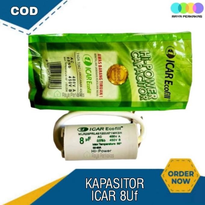 [Expert] Kapasitor Bulat ICAR Ecofill 8uf Original capasitor mesin cuci
